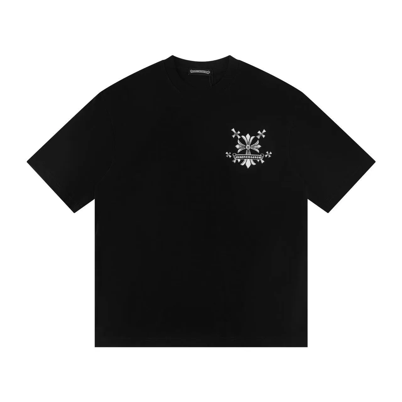 🅿️146 Style: 2025 new Croix Heart short-sleeved T-shirt Material: High version 300g double yarn combed cotton Size: S～XL Color: Black Style number: Z019